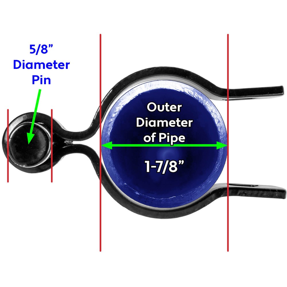 Black Powder Coated Chain Link Post Gate Hinge