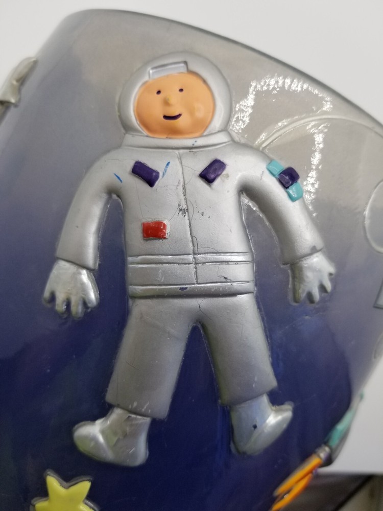 Laura Ashley Astronaut Alien Planets Outer Space Trash Can 3 Dimensional Acrylic