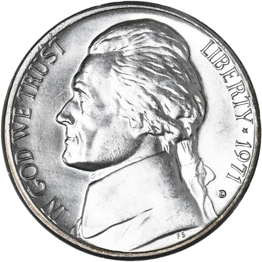 1971 P D Jefferson Nickel BU 2 Coin Year Set