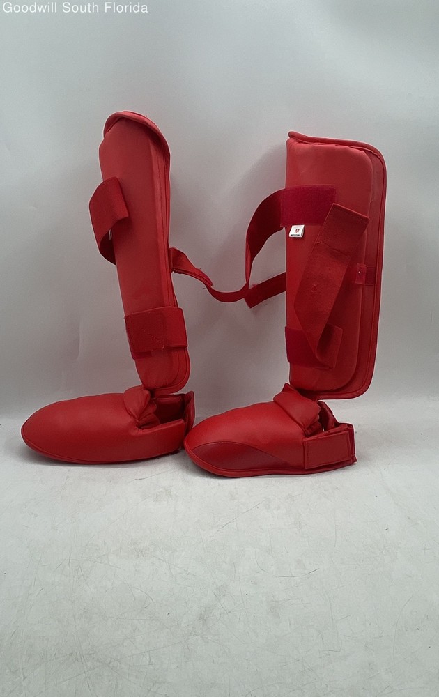 Unisex Red Sporting Equipment Classic Hook And Loop Knee Pad Size Medium