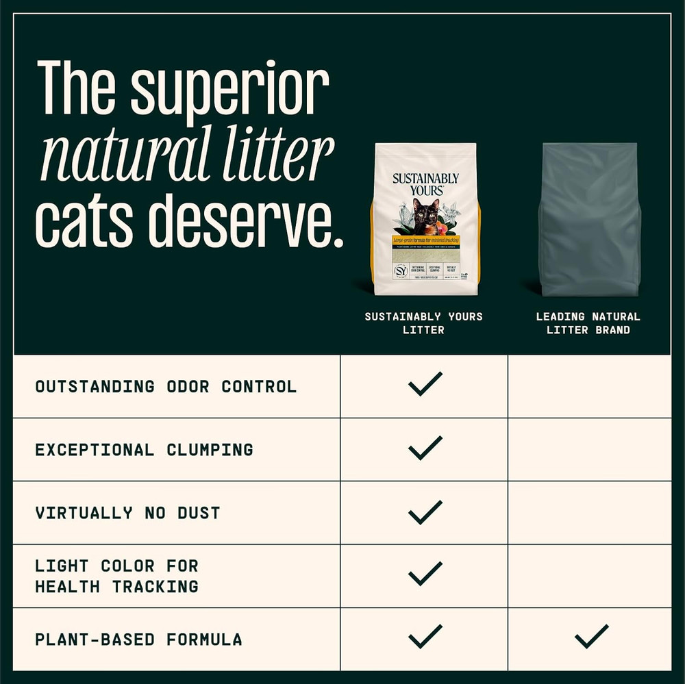 Natural Cat Litter, Large-Grain Formula, Low Tracking, Exceptional Clumping & Od