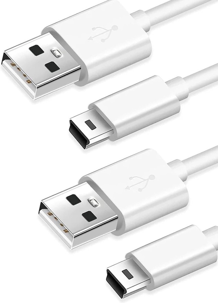 (2 Pack) Mini USB Charger and Data Cable for Texas Instruments White