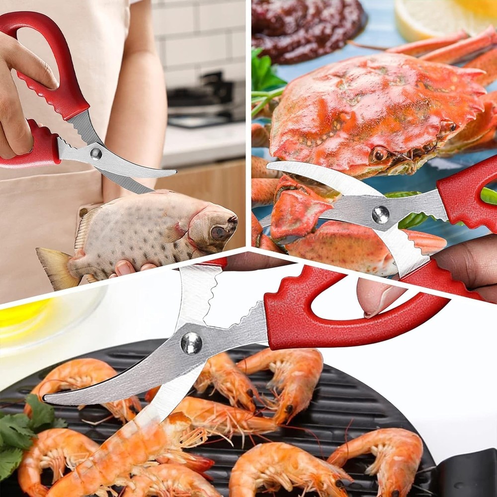 19 Pcs Seafood Tools Set, Crab Crackers And Tools Set, Include 4 Crab Crackers,