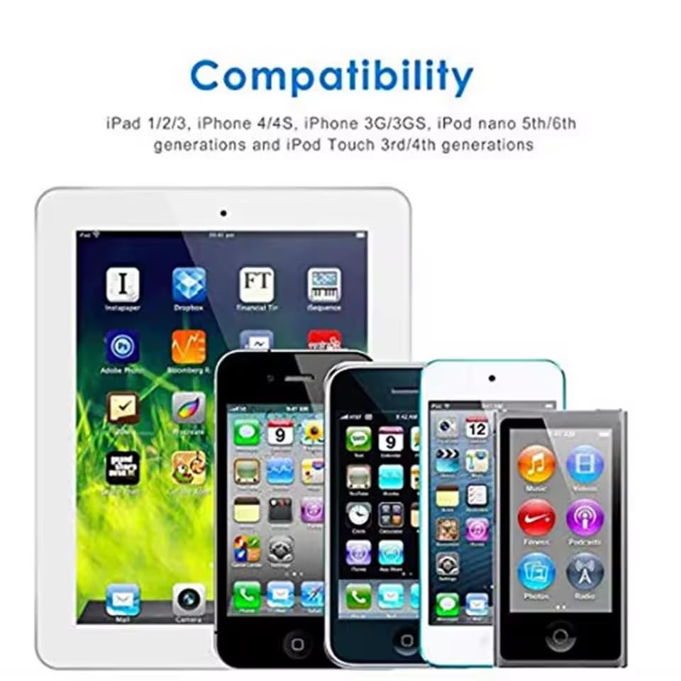 Cable for iPhone 4s, 30-Pin USB Charging and Sync Dock 1 meter