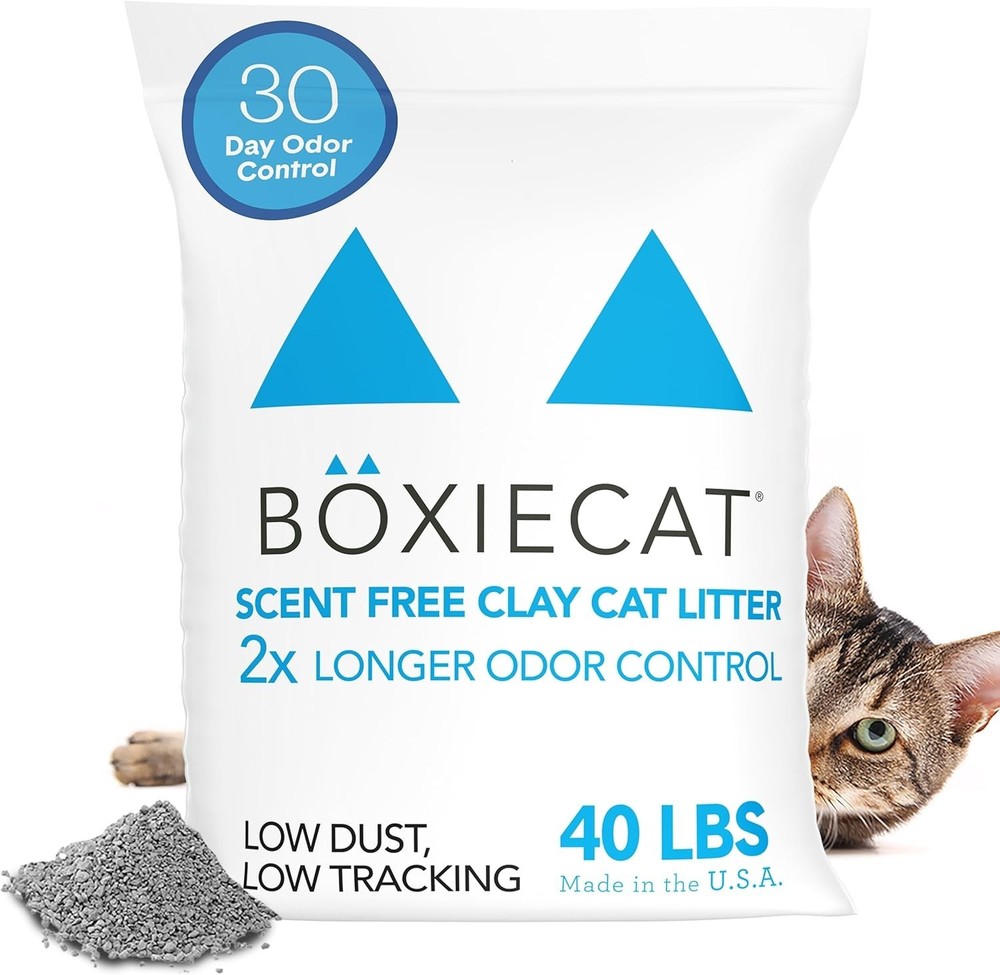 Boxie Unscented Cat Litter 40lb - Odor Control Clumping Clay=