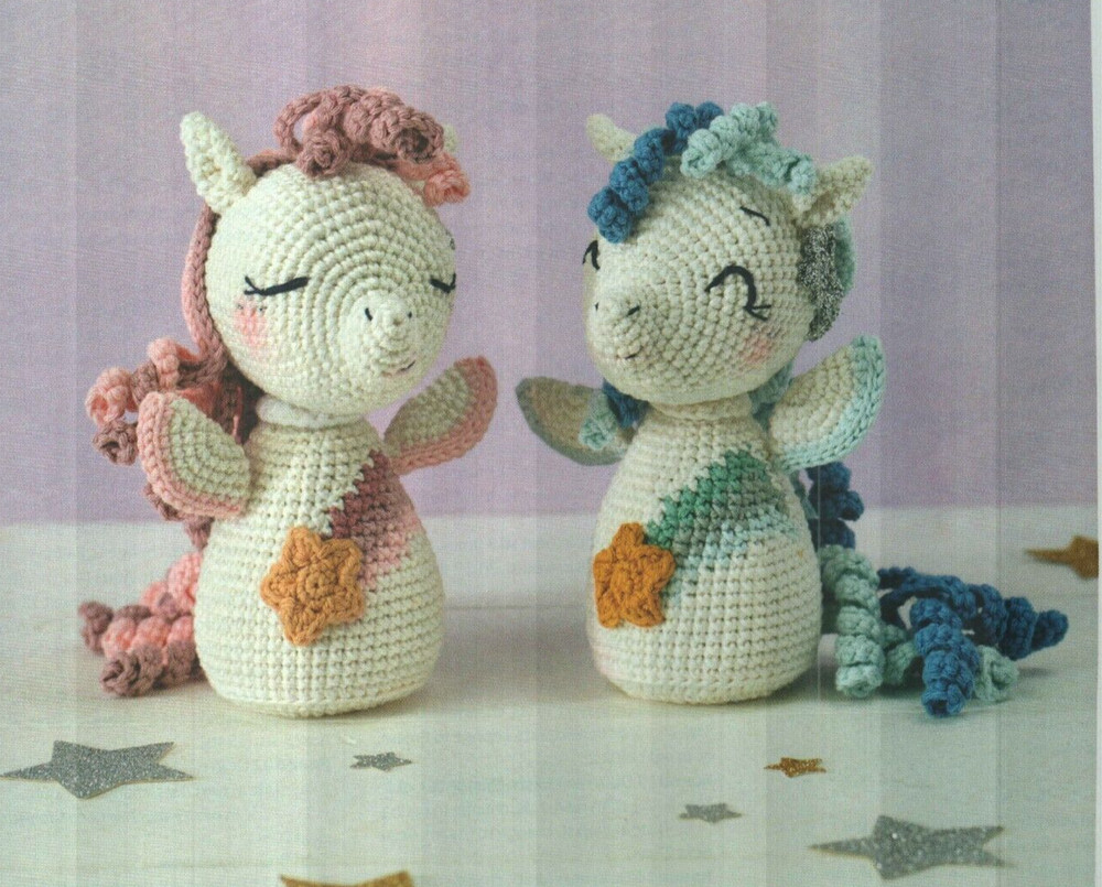 PEGASUS TOYS 6 1/4" STUFF ANIMAL CROCHET PATTERN INSTRUCTIONS HTF