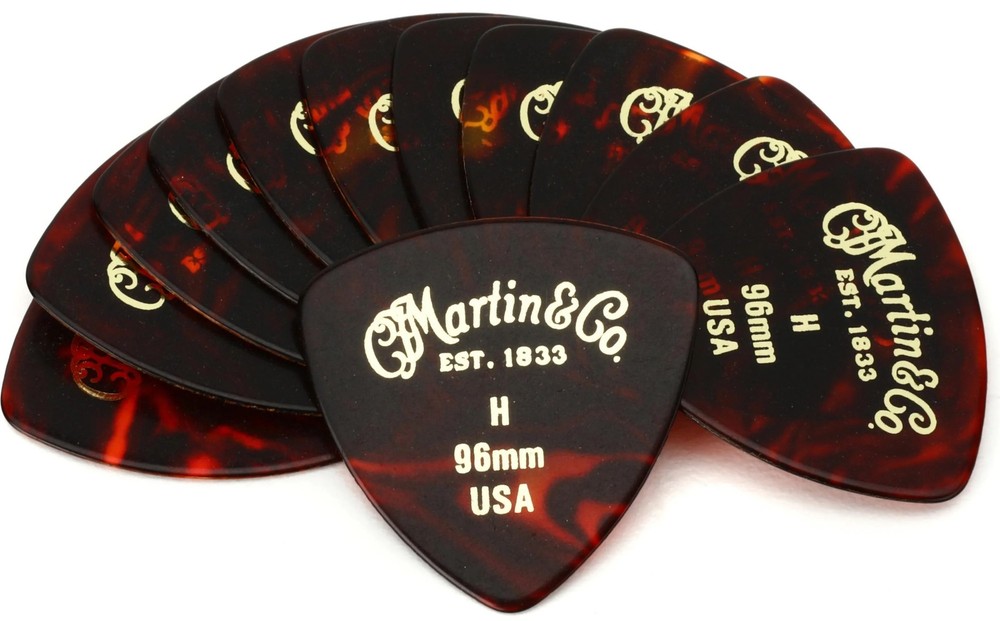 Martin 96mm 346 Shape Tortoise Shell Pick Pack, 12pc