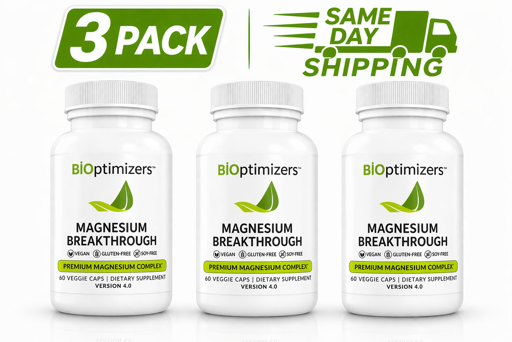 3 Pack BiOptimizers Magnesium Breakthrough 60 Capsules 7 Forms High Absorption