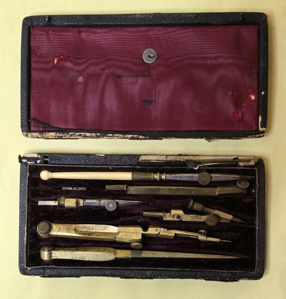 Antique Draftsman’s Drawing / Drafting Instruments Set ~ (c.1880–1920)