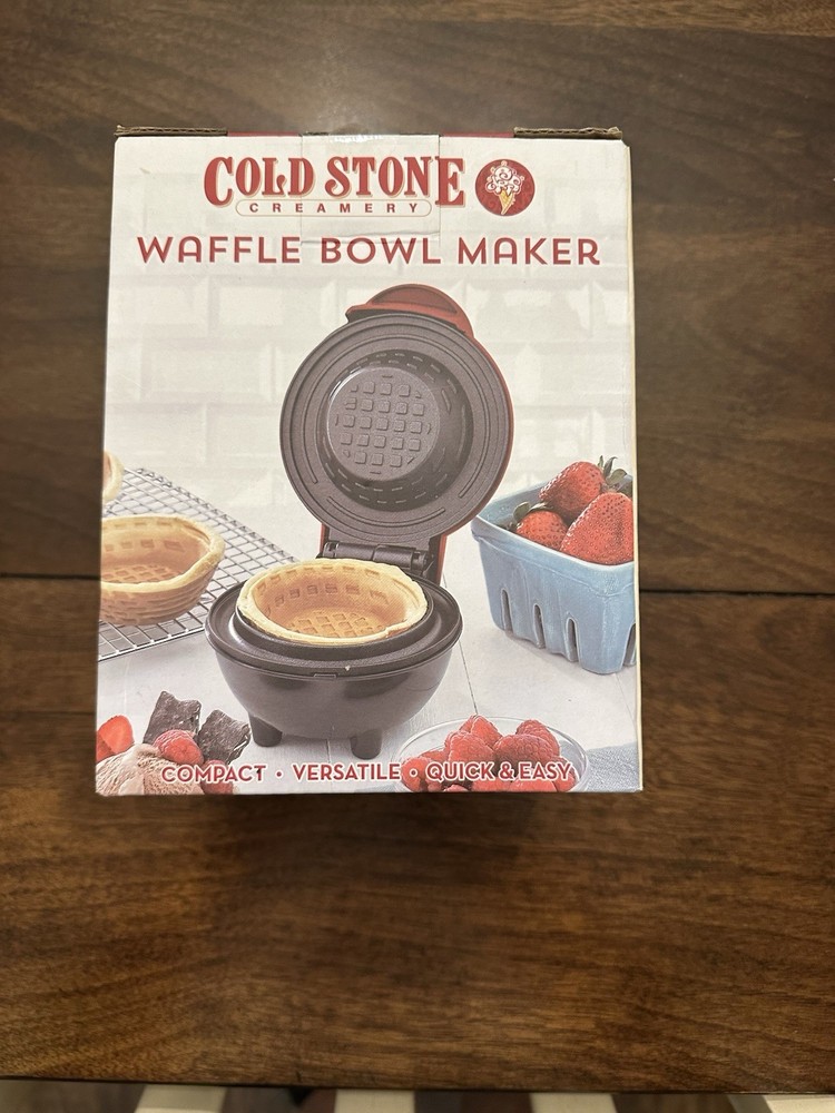 Cold Stone Creamery Waffle Bowl Maker+2 Cone Sets & 2 Bowl Sets.