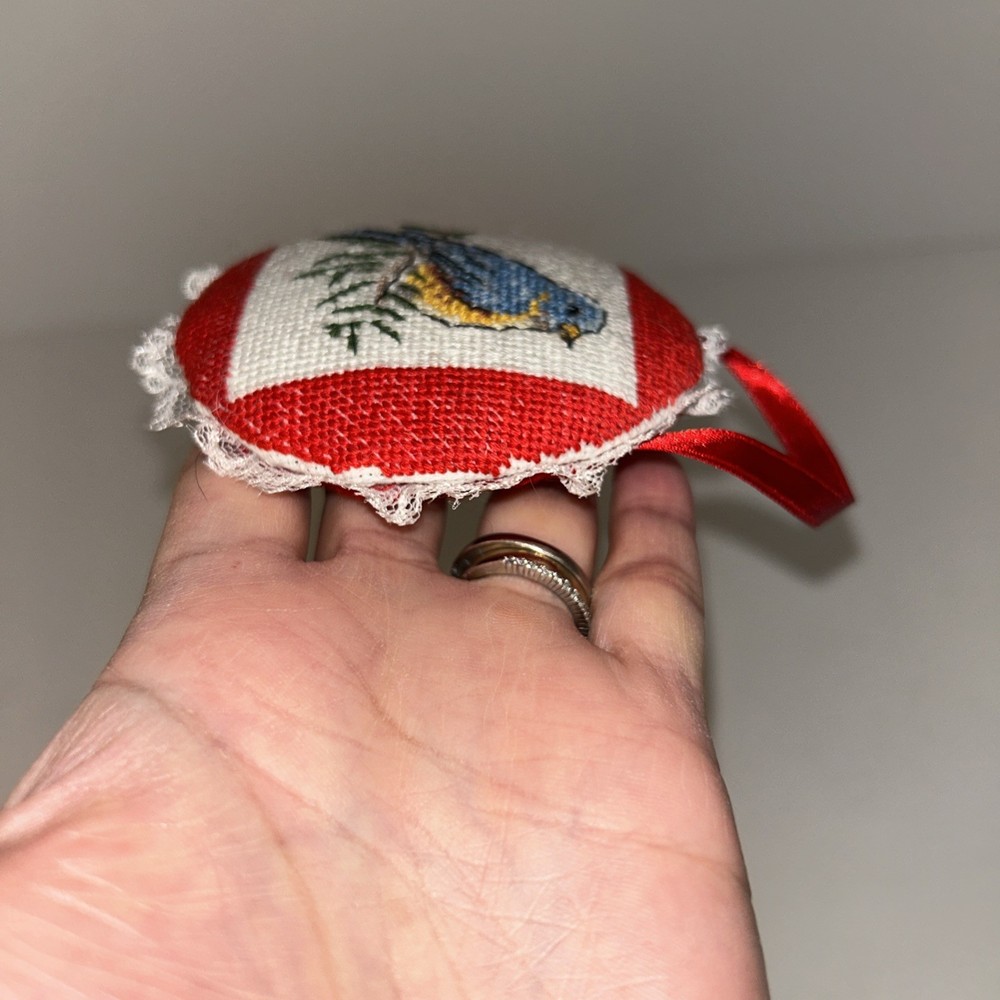 Bird Completed Finished Cross Stitch Ornament Keepsake Decor