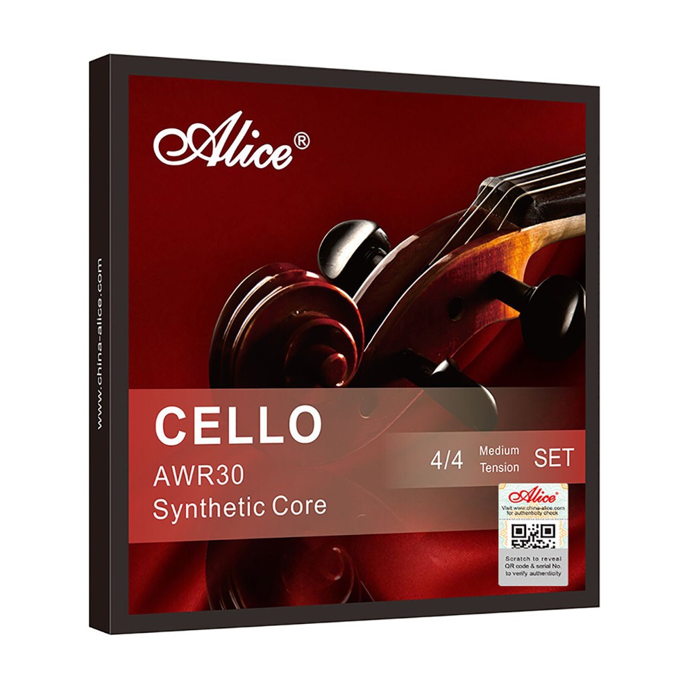 Alice AWR30 Synthetic Core Cello Strings Set 4/4 Medium For Professional Student
