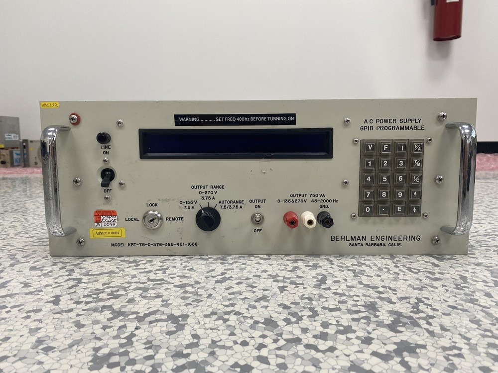Behlman KBT-75-C AC Power Supply