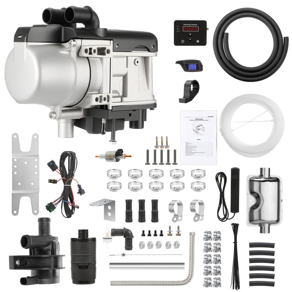6KW 12V Diesel Water Heater Kit w/Pump Remote Control for Car Boat Campervans RV