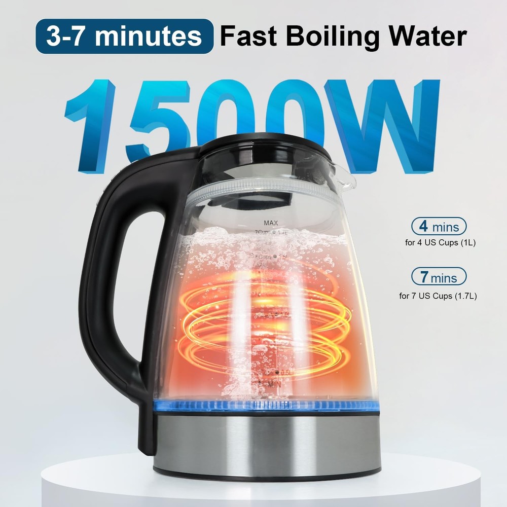 1500W Electric Kettle with Temperature Control - 6-Temp Presets for Tea/Coffe...