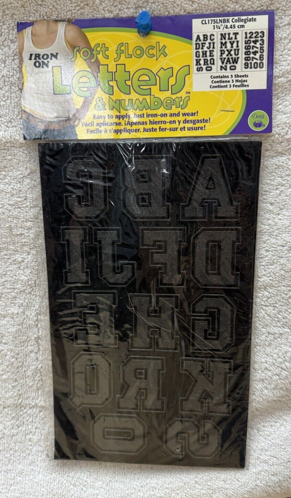 Dritz Letters & Numbers Upper Case "BLACK" Collegiate 1.75"  CL175LNBK