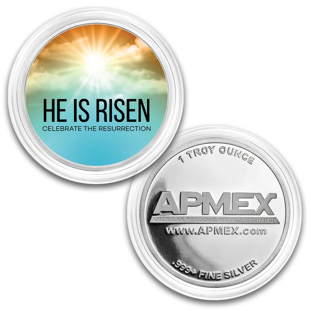 1 oz Silver Colorized Round - APMEX (He Is Risen, Resurrection)