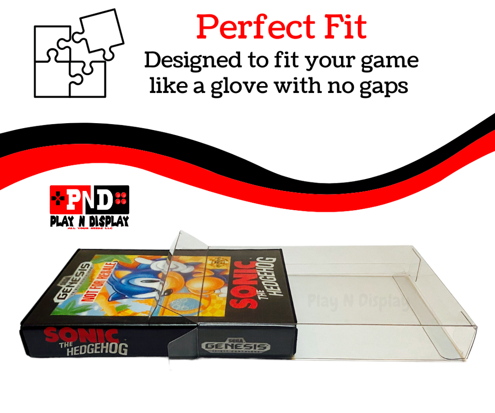 5 Sega Genesis Box Protectors Clear Plastic Display Case Storage Sleeve Thick