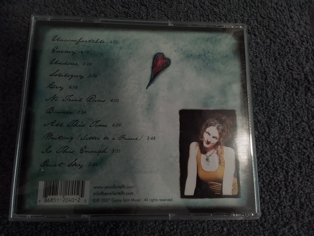 jennifer tefft autographed signed time is a thieft empty cd case beautiful auto