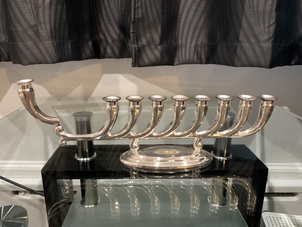 Hanukah Menorah Hazorfim 925 Sterling Silver