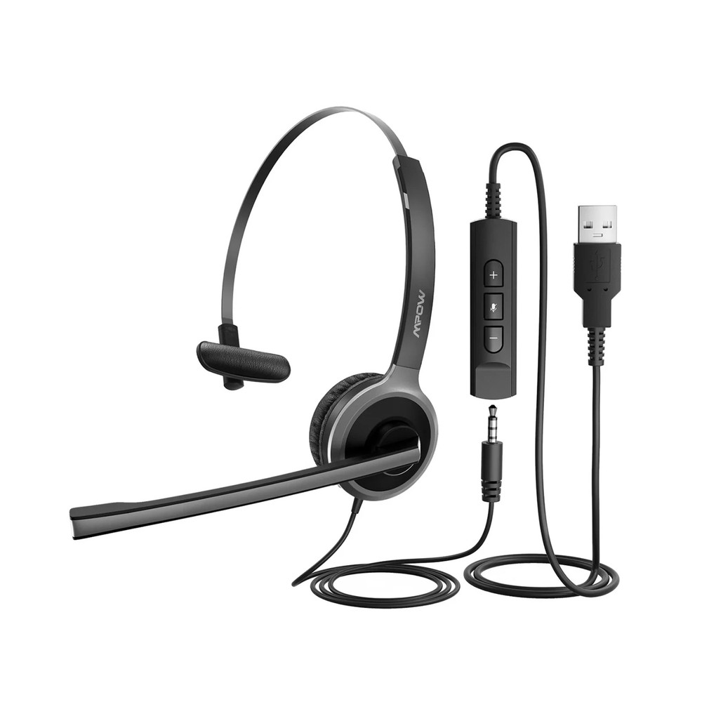 MPOW Wired Single-Sided USB Headset with Microphone