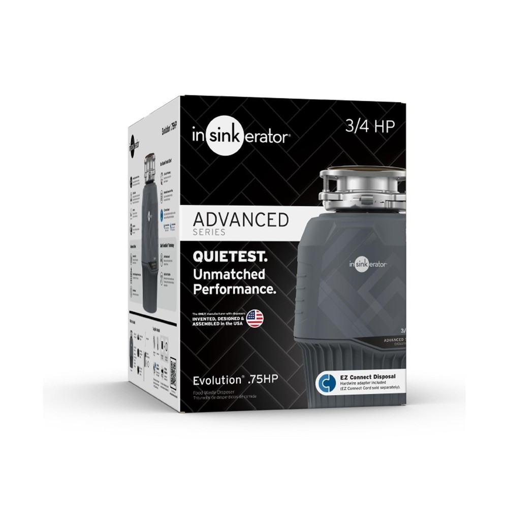 InSinkErator EVOLUTION 0.75HP 3/4 HP, Advanced Series EZ Connect Continuous F...