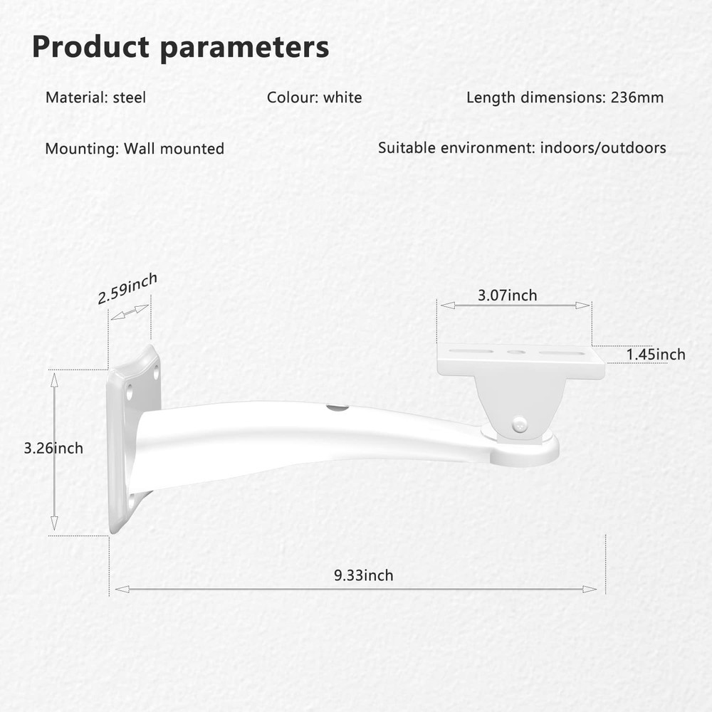 Mini Projector Wall Mount CCTV Security Camera Housing Mounting Bracket White