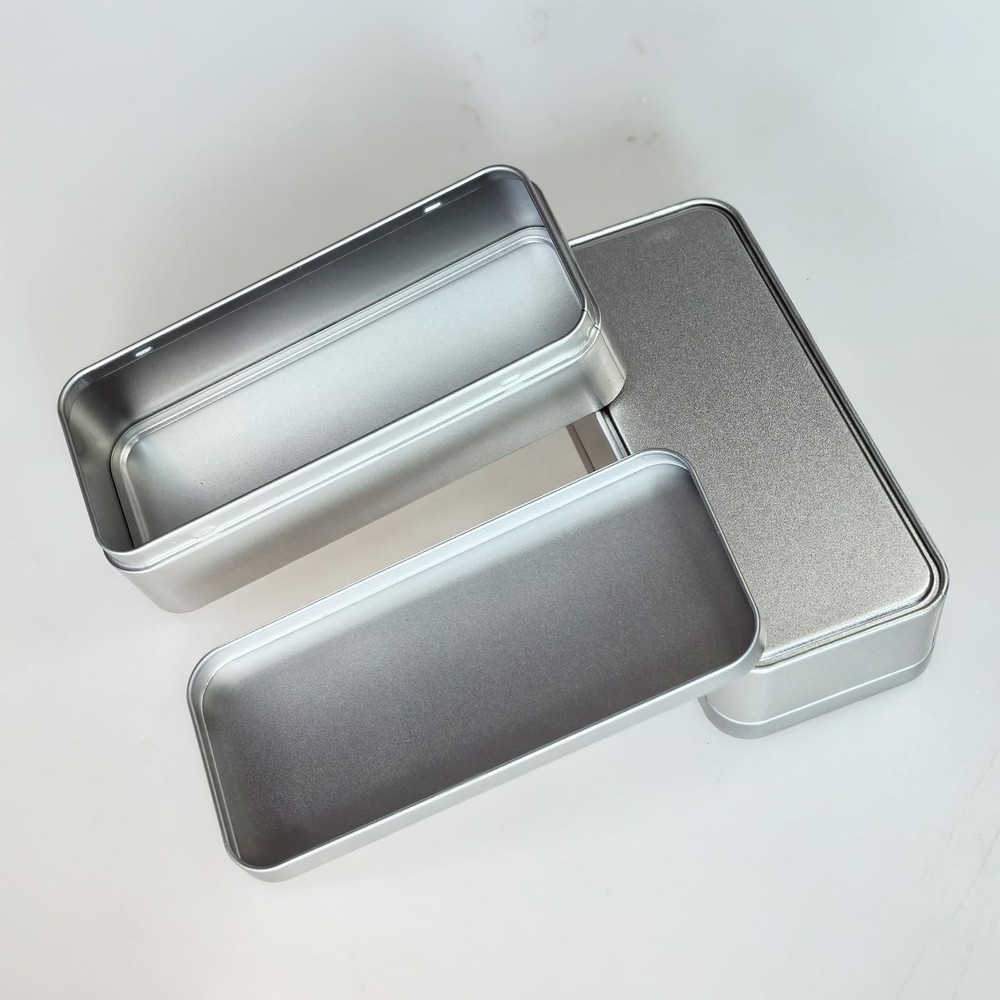7 Pieces Rectangular Metal Empty Tins Containers Basic Necessities Home Stora...