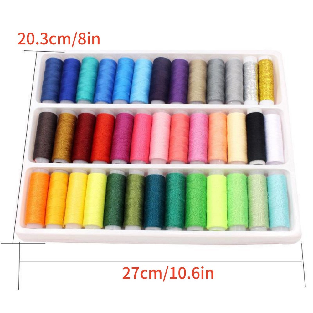 39Pcs Colored Sewing Thread Set Mixed Colors Polyester Spool Fits Many Brands