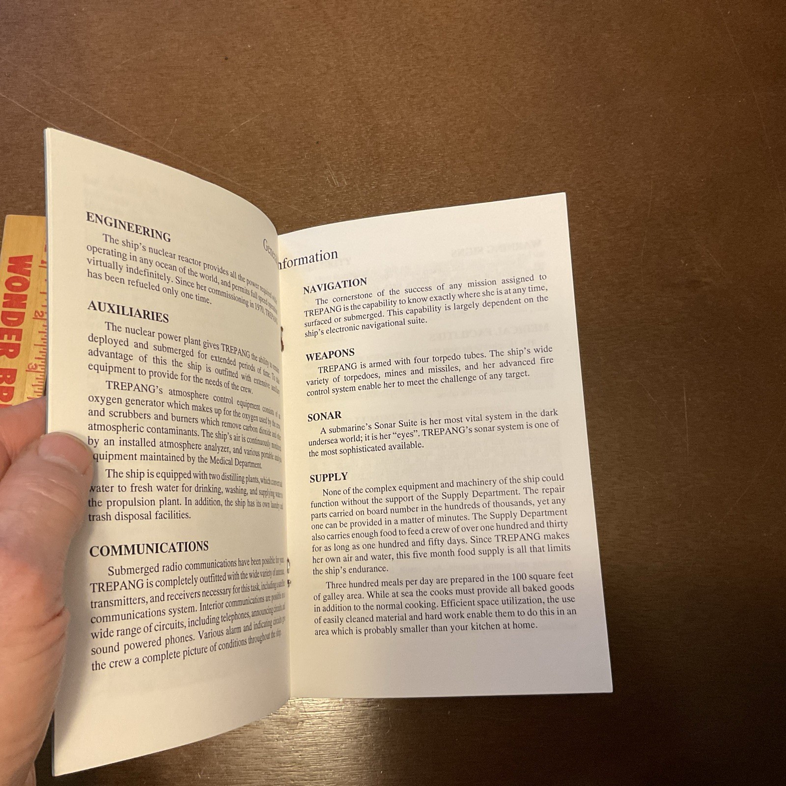 USS TREPANG SSN 674 UNDERWAY SUPPLEMENT VISITORS Handout Pamphlet Vintage