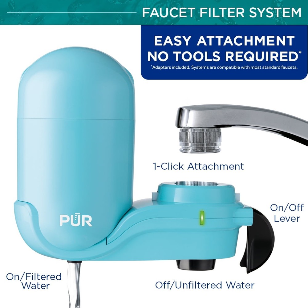 PUR Plus Faucet Mount Water Filtration System with Filter Change Light