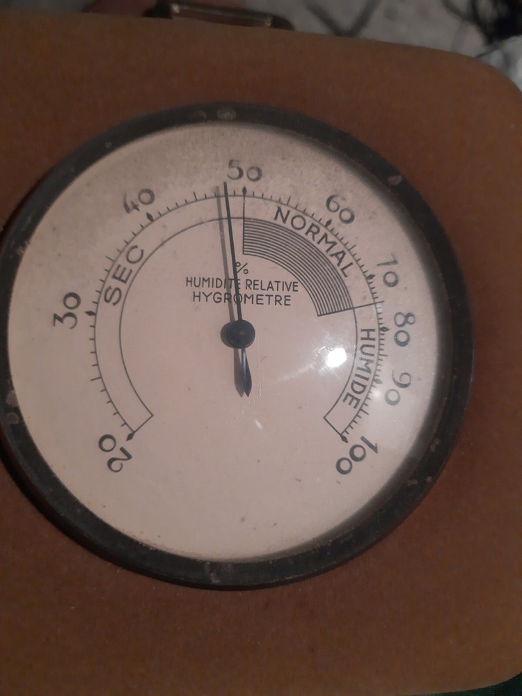 ANTIQUE RECTANGULAR THERMOMETER BAROMETER HYGROMETER