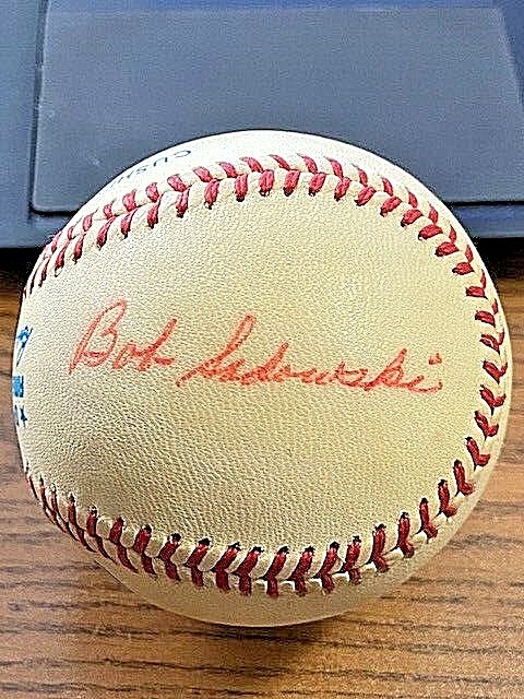 BOB SADOWSKI 2 SIGNED AUTOGRAPHED OAL BASEBALL!  Red Sox, Braves!