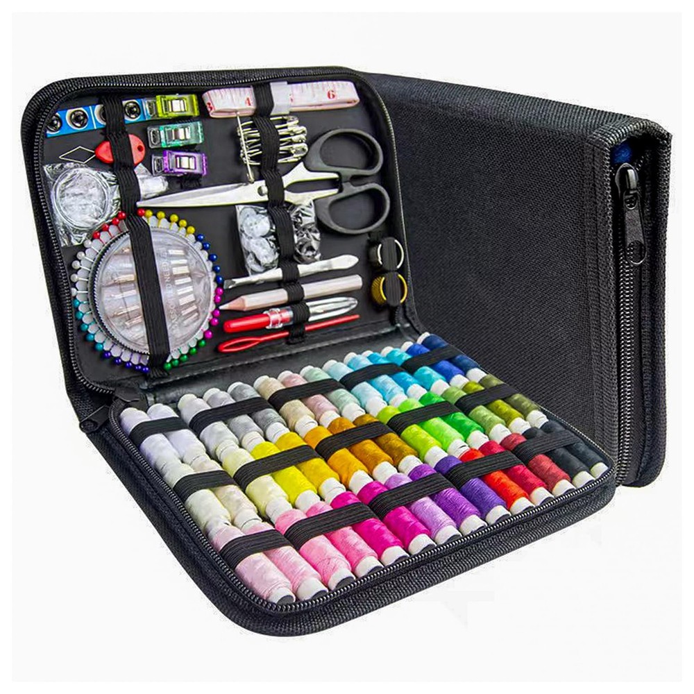 JUNING Sewing Kit with Black Case Portable XL-42 Threads-Black,