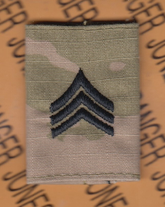 US ARMY Enlisted SERGEANT SGT E-5 OCP ~2" rank jacket loop patch