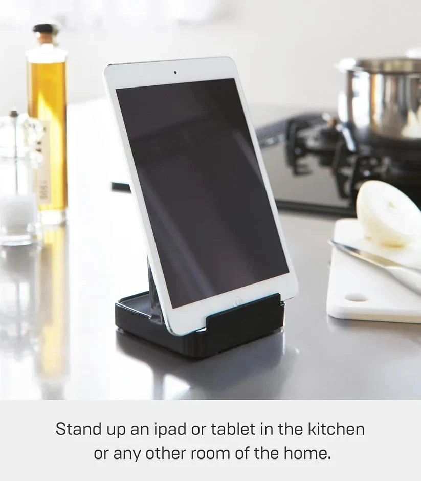 Tower Ladle Holder-Lid Stand for Utensils in Kitchen, Black