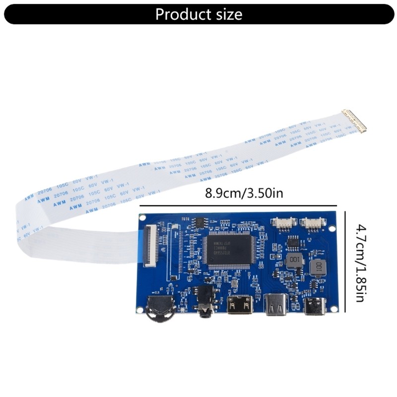 30pin EDP LCD Screen Driver Board Automatic Recognition 2-Channel with Cable