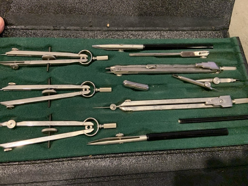 Vintage 1803 Drafting Kit Made In Germany 12 Pieces