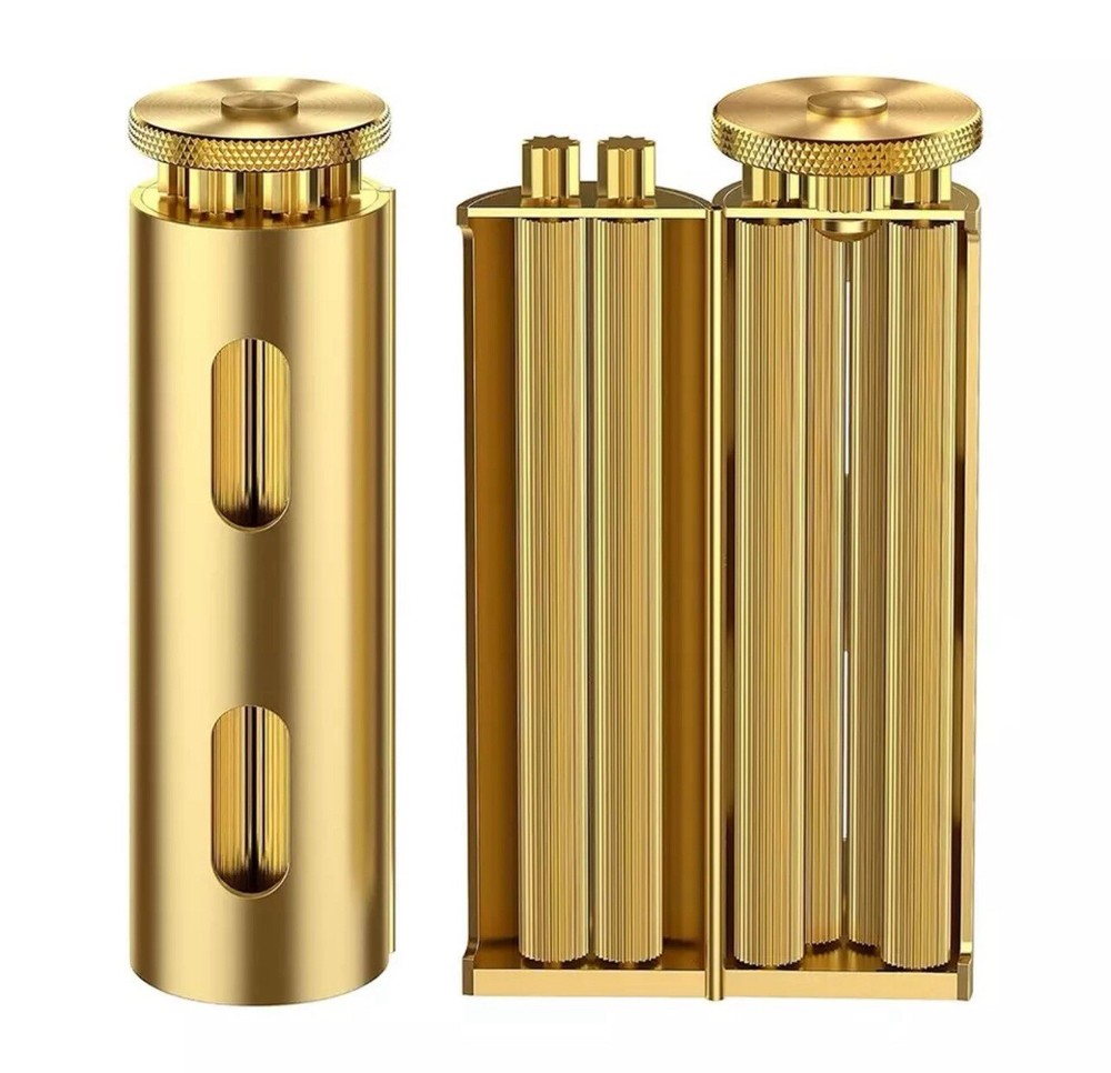 Solid Brass Round Cigarette Rolling Machine Manual Tobacco Roller 70mm Paper