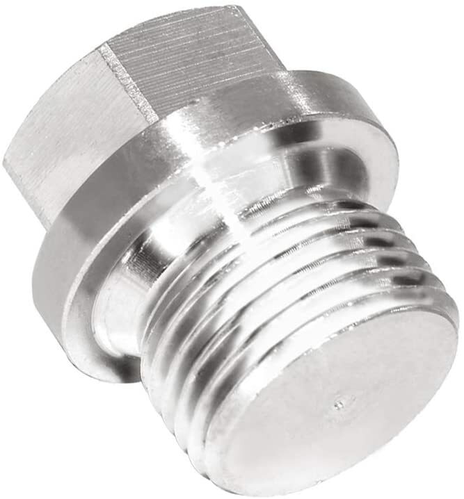 2Pcs Stainless Steel Outer Hex Head Flange Pipe Fitting Plug M18x1.5 Thread