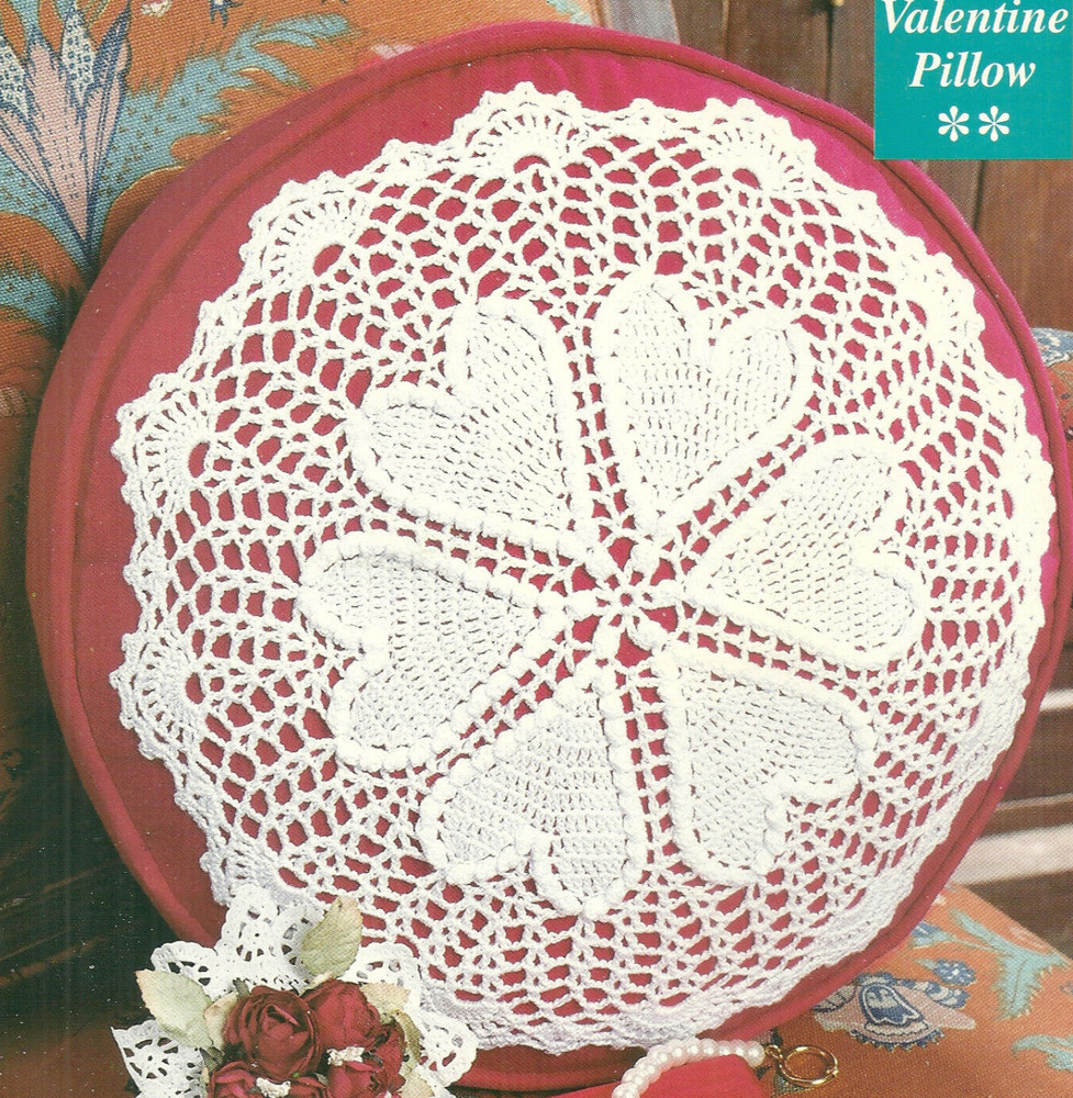 Valentine Pillow Overlay Doily CROCHET Pattern INSTRUCTION pages