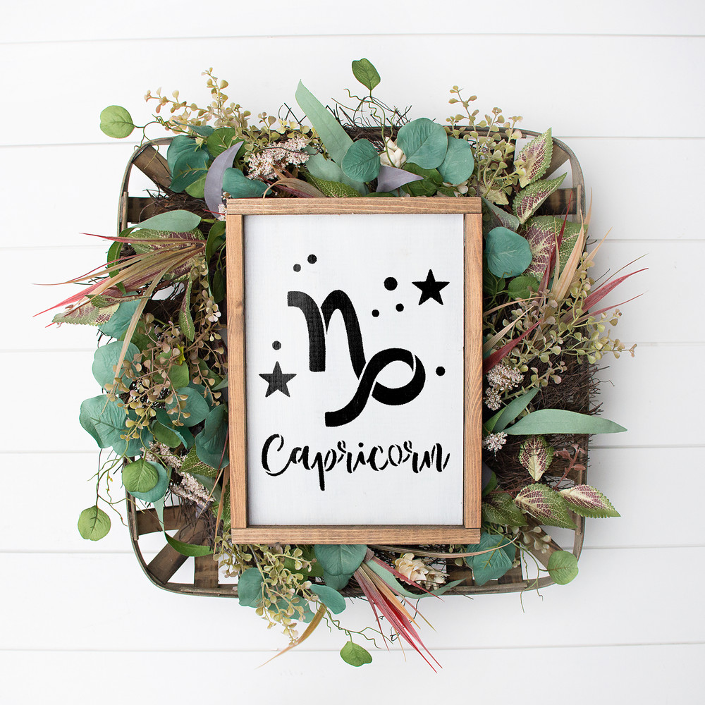 Capricorn Zodiac Symbol Stencil