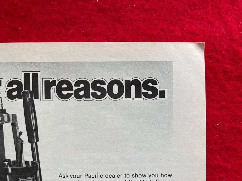 Vintage 1975 Print Ad Multi Power C Pacific Ammunition Reloading Tool