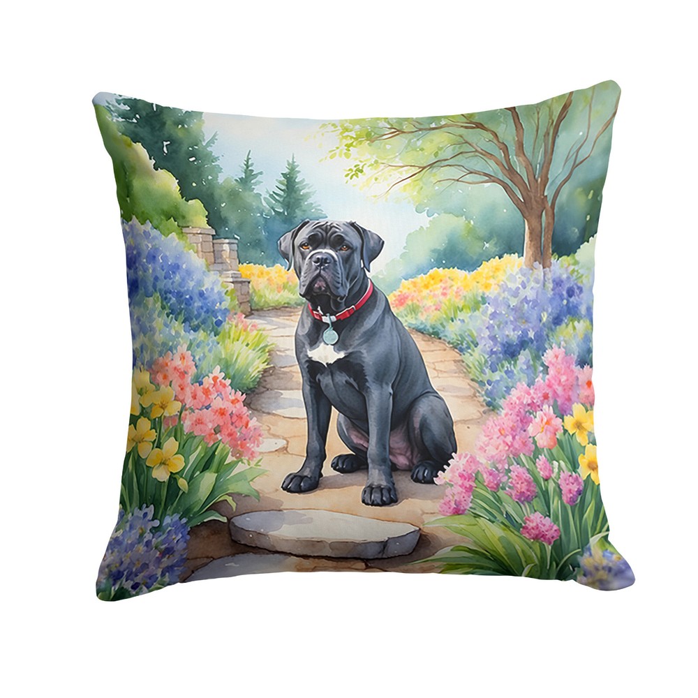 Cane Corso Spring Garden Path Throw Pillow