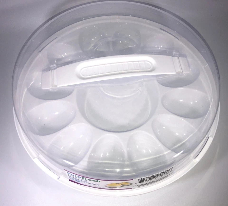 Sure Fresh Deviled Egg Carrier Container & Lid Reusable Holds 12 Eggs Portable