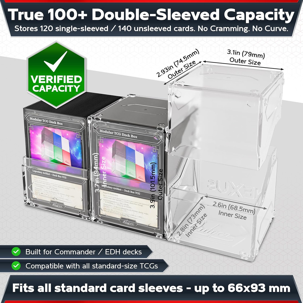 360° Modular Nexus Deckblock - Durable Stackable MTG Deck Box for Commander Fits