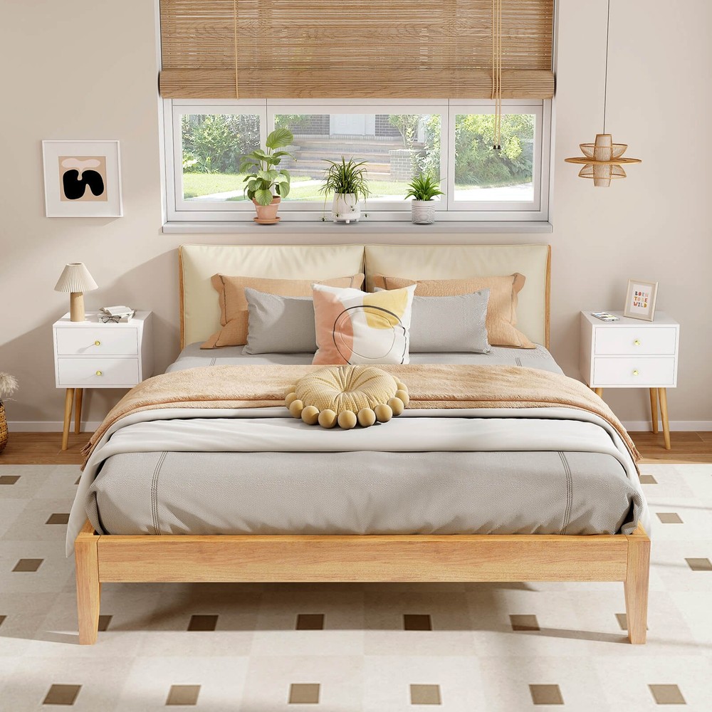 Costway 2PC Modern 2 Drawers Nightstand Sofa Side Table End Table Elegant White