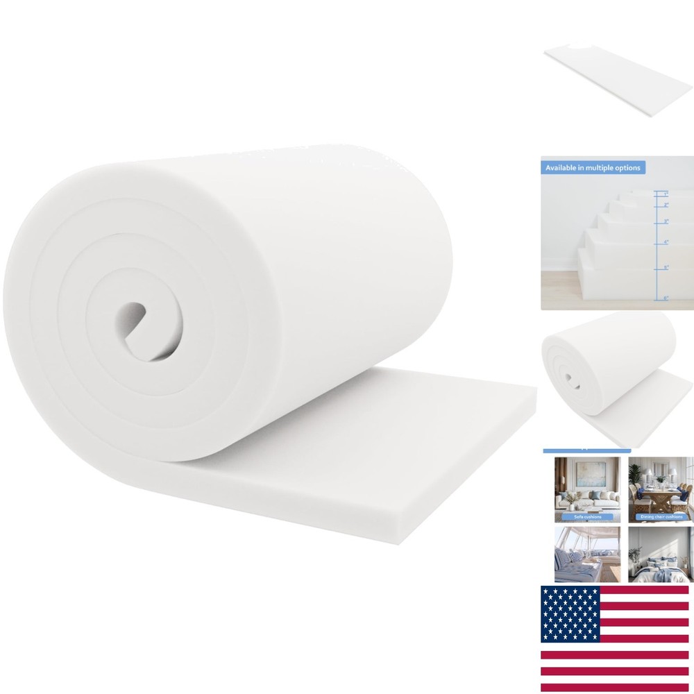 Solid Rectangular Foam Cushion 1x24x72 - Perfect for Home & Commercial Use