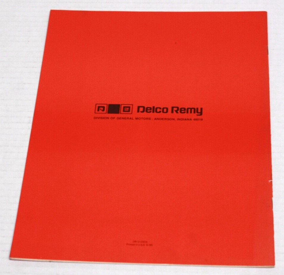 Delco Remy Delcotron Generators Training Chart Manual 9/85