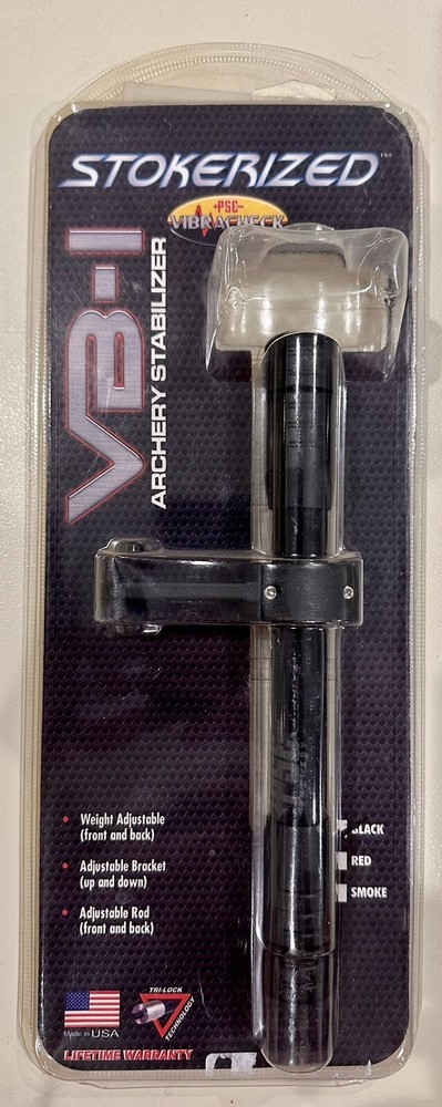 NEW PSE VIBRACHEK STOKERIZED VB-8 8" STABILIZER BLACK 6oz RUBBER SATURN
